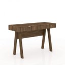 Ver imagem 3 de Escrivaninha Mesa Escritório Me 4128 2 Gavetas 120cm Nogal Marrom