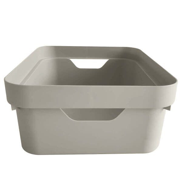 Conjunto 4 Caixas Organizadoras Cube Média 10,5L Plástico com Alças Laterais Bege OU - 6