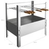 Churrasqueira Portátil Desmontável Inox Para Camping Carvão Com 6 Espetos - 3