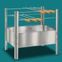 Ver imagem 5 de Churrasqueira Portátil Desmontável Inox Para Camping Carvão Com 6 Espetos