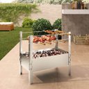 Ver imagem 2 de Churrasqueira Portátil Desmontável Inox Para Camping Carvão Com 6 Espetos