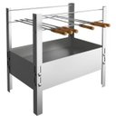 Ver imagem 1 de Churrasqueira Portátil Desmontável Inox Para Camping Carvão Com 6 Espetos