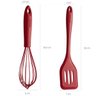 Jogo de Utensílios 5 Peças Talheres de Silicone Vermelhos e Luva Térmica Protetora - 5