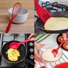 Jogo de Utensílios 5 Peças Talheres de Silicone Vermelhos e Luva Térmica Protetora - 2