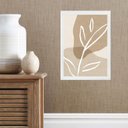 Ver imagem 2 de Quadro Minimalista Bege - Simple Leaf 24x18cm:madeira Branca