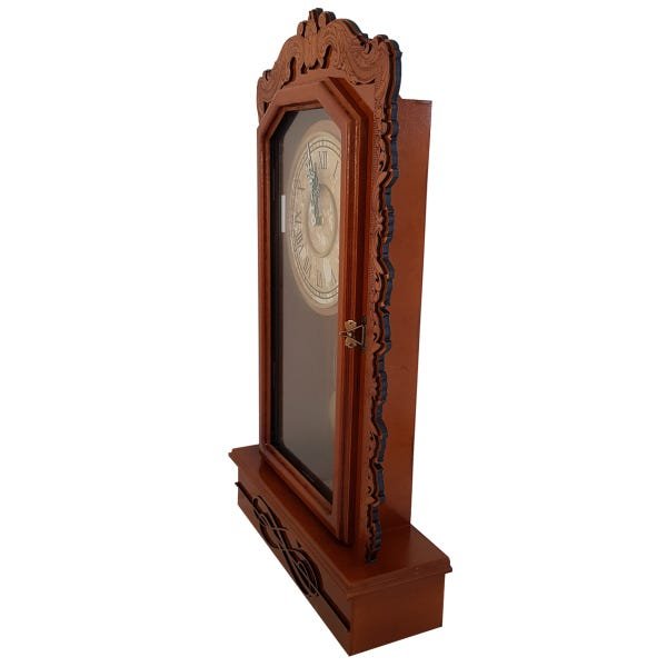 Relógio De Parede Antigo em Madeira Com Pêndulo Decoração Ambiente Retrô - 5
