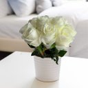 Ver imagem 6 de Kit 4 Flores Artificiais Brancas Decorativas Elegantes para Casa e Eventos