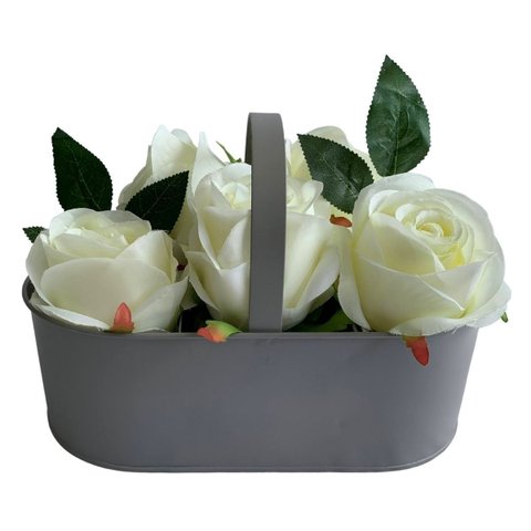 Kit 4 Flores Artificiais Brancas Decorativas Elegantes para Casa e Eventos