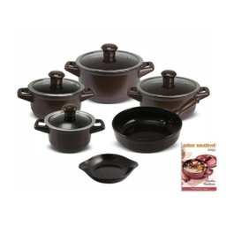 Conjunto de Panelas Cerâmica Duo Smart 5 Peças Chocolate Ceraflame - 1