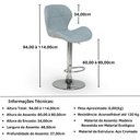 Ver imagem 6 de Banqueta Alta Slim Estofada Giratória com Regulagem de Altura - Cinza