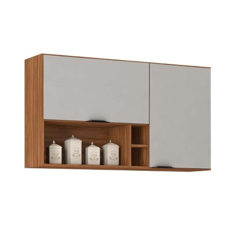 Armário Aéreo Cozinha Modulado Firenze Nicho 2 Portas 120cm Amendola/nude Prime Tx - Demóbile