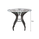 Ver imagem 2 de Mesa de Jantar Redonda com Tampo de Vidro 1,40m em Aço e Junco Tabaco Caiapó
