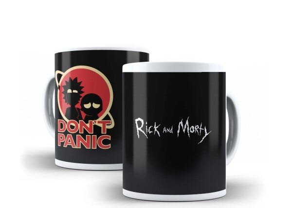 Caneca Porcelana Desenho Ricky And Morty Dont Panic - 1