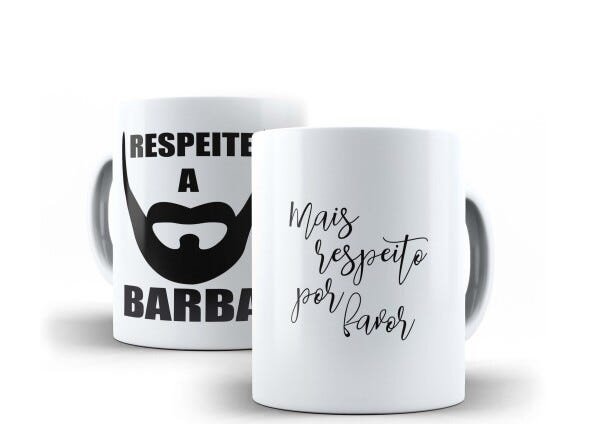 Caneca Porcelana Respeita A Barba Por Favor Presente Barbudo - 1