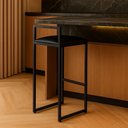 Ver imagem 2 de Banqueta Ferro Alta Industrial Metal Bar Moderno Corino:preto