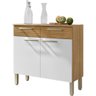 Balcão Gabinete de Cozinha 90 Cm 2 Portas Nala Kits Paraná Cor:freijó Gris - 1