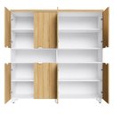 Ver imagem 6 de Armário Estante para Escritório com 8 Portas de Abrir e 2 Nichos F5 Office Marrom/Macadâmia com Bran