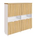 Ver imagem 3 de Armário Estante para Escritório com 8 Portas de Abrir e 2 Nichos F5 Office Marrom/Macadâmia com Bran