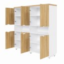 Ver imagem 7 de Armário Estante para Escritório com 8 Portas de Abrir e 2 Nichos F5 Office Marrom/Macadâmia com Bran
