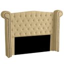 Ver imagem 1 de Cabeceira Casal Estofada para Cama Box Ayla Veludo Bege