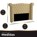 Ver imagem 5 de Cabeceira Casal Estofada para Cama Box Ayla Veludo Bege