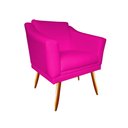 Ver imagem 3 de Kit 2 Poltronas Decorativa Agatha Couro Rosa Pink Pés Madeira Mz Decor