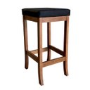 Ver imagem 1 de Banqueta Alta Estofada Barcelona 74 cm Madeira Maciça Suede Preto CCS
