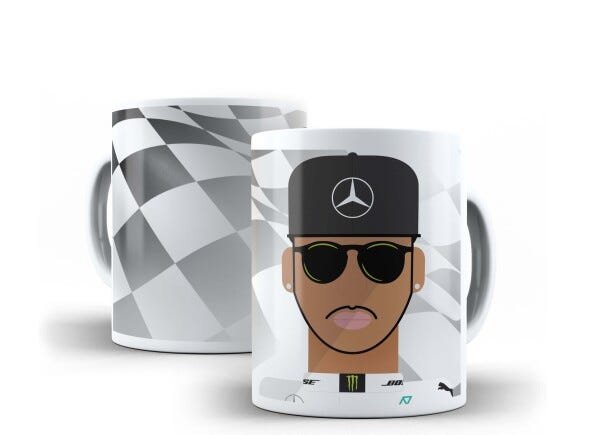 Caneca Porcelana Lewis Hamilton Fórmula 1 Automobilismo F1 Presente Fãs - 2