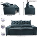 Ver imagem 2 de Sofá Retrátil e Reclinável 2,00m Essence Velusoft Petróleo Cama Inbox