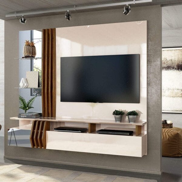 Painel Home Suspenso para TV até 55 Polegadas Moderno Lua Espresso Móveis - 1