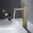 Ver imagem 3 de Torneira Misturador Monocomando Dourado Fosco Quadrado Alto para Banheiro