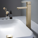 Ver imagem 2 de Torneira Misturador Monocomando Dourado Fosco Quadrado Alto para Banheiro
