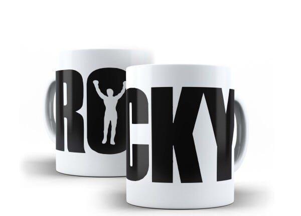 Caneca Porcelana Rocky Balboa Filme Boxe Sylvester Stallone - 1