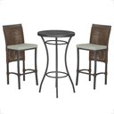 Ver imagem 1 de Mesa Bistrô com 2 Banquetas Roma Preta Corda Náutica Estofado 3 Trama Original