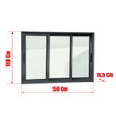 Ver imagem 4 de Janela Alumínio Elite 3 Folhas Moveis 1/3 100 x 150 V.Liso Preto Brimak