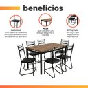 Ver imagem 5 de Conjunto de Mesa Sala de Jantar 6 Cadeiras Atlanta 1,36m
