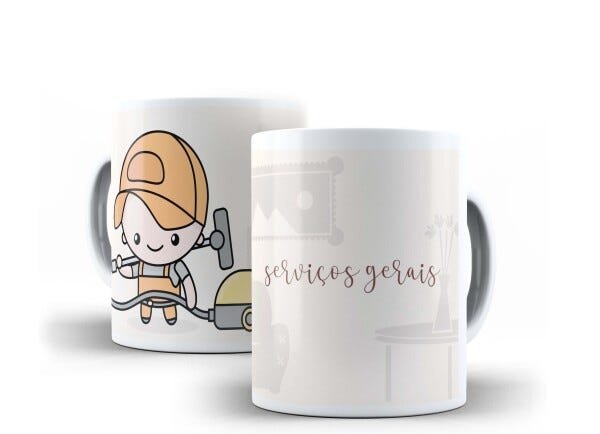 Caneca Porcelana Serviços Gerais Profissão Coleção Cute Ele - 2
