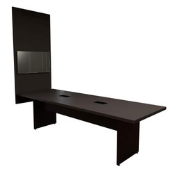Conjunto Sala de Reunião Mesa 2,70m e Painel para Tv Pre F5  - 3