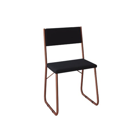 Cadeira de Jantar Angra Estofada para Mesa Sala e Cozinha Conforto Uso Diário em Casa - Cobre/preto