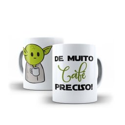 Caneca Porcelana Geek Star Wars Yoda De Muito Café Preciso - 2