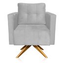 Ver imagem 4 de Poltrona Giratória Livia Suede Base de Madeira Ma30 - D’Rossi