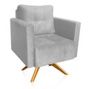 Ver imagem 1 de Poltrona Giratória Livia Suede Base de Madeira Ma30 - D’Rossi