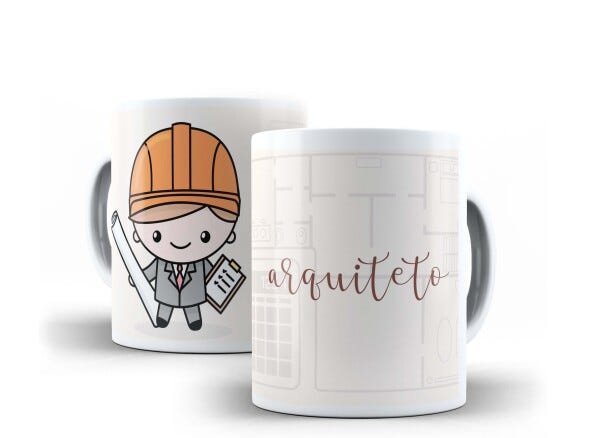 Caneca Porcelana Arquiteto Profissão Coleção Cute Presente Arquitetura - 1