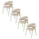 Ver imagem 4 de Conjunto 4 Cadeiras Veneza Couro Pérola Metal Dourado