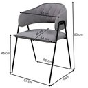 Ver imagem 3 de Conjunto 4 Cadeiras Veneza Couro Pérola Metal Dourado