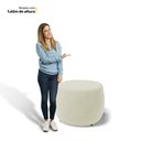 Ver mais imagens de Conjunto 02 Puffs Decorativos Living Aisha Orgânico Suede Bege Claro - Desk Design
