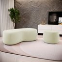 Ver imagem 2 de Conjunto 02 Puffs Decorativos Living Aisha Orgânico Suede Bege Claro - Desk Design