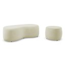 Ver imagem 1 de Conjunto 02 Puffs Decorativos Living Aisha Orgânico Suede Bege Claro - Desk Design