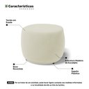 Ver imagem 5 de Conjunto 02 Puffs Decorativos Living Aisha Orgânico Suede Bege Claro - Desk Design