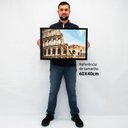 Ver imagem 2 de Quadro Decorativo Caixa Alta com Vidro Cidade Roma Itália - Coliseu TaColado Moldura Branca 40x60cm